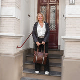 Beardesign Hand/schoudertas SL 2405 Tygo Bruin/stripe