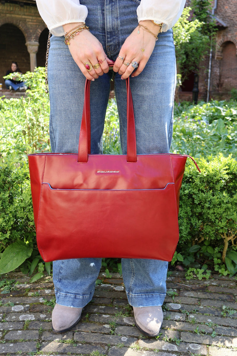 Piquadro Blue Square Laptopshopper 16" Rosso