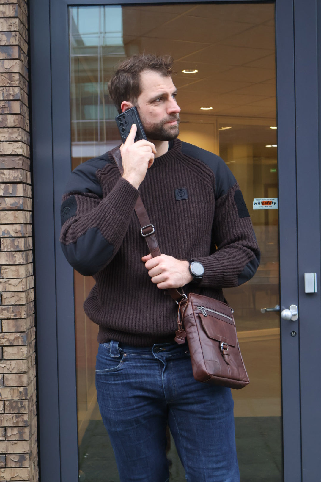 Spikes & Sparrow Leren A5 Crossbodytas – Nebraska – Donkerbruin 24251N01