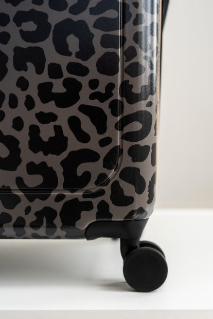 Mosz Lauren Zwart Leopard Koffer 66cm
