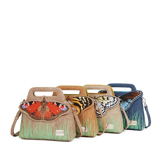 HIDIHI Rugtas/schoudertas Madame Butterfly Blauw MBU03