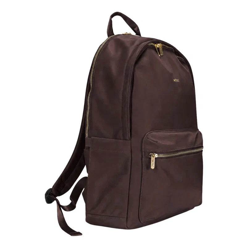 MŌSZ Laptoprugzak dames nylon 15.6 inch - donkerbruin - Maren