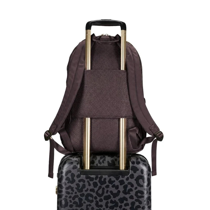 MŌSZ Laptoprugzak dames nylon 15.6 inch - donkerbruin - Maren