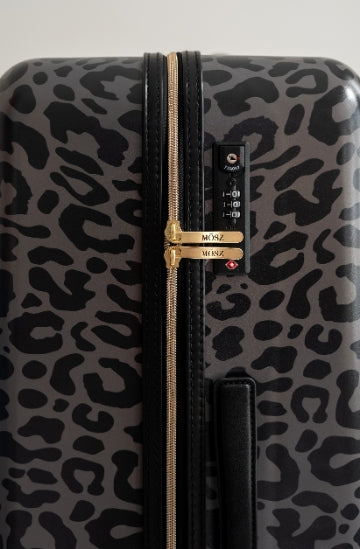 Mosz Lauren Zwart Leopard Koffer Handbagage 55cm