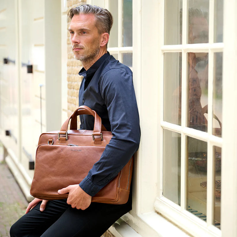 Plevier Bill 210-3 Cognac 16 Inch Laptoptas