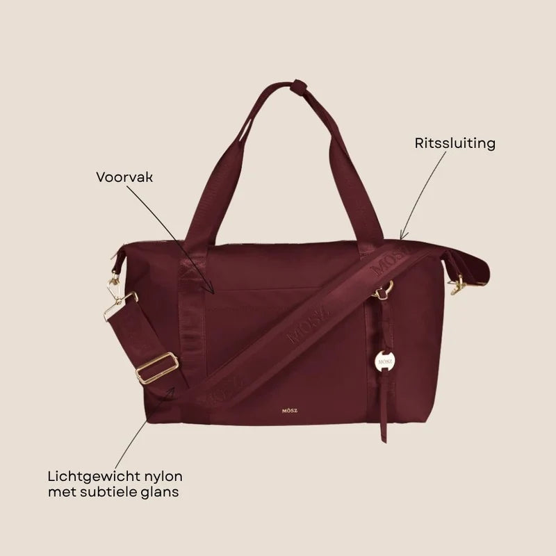MŌSZ schoudertas - underseater- dames nylon 15.6 inch - aubergine - Sandy M