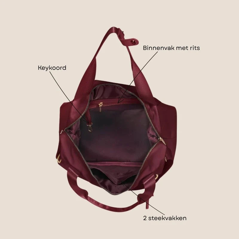 MŌSZ schoudertas - underseater- dames nylon 15.6 inch - aubergine - Sandy M