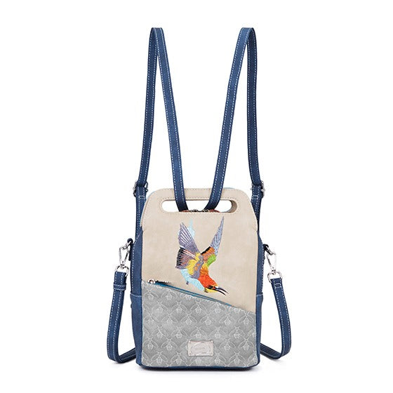 HIDIHI Rugtas/schoudertas Zzzerenade Beige/Blauw ZZ03