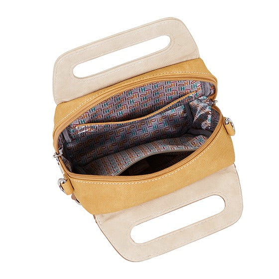 HIDIHI Rugtas/schoudertas Zzzerenade Beige/Cognac/Geel ZZ04