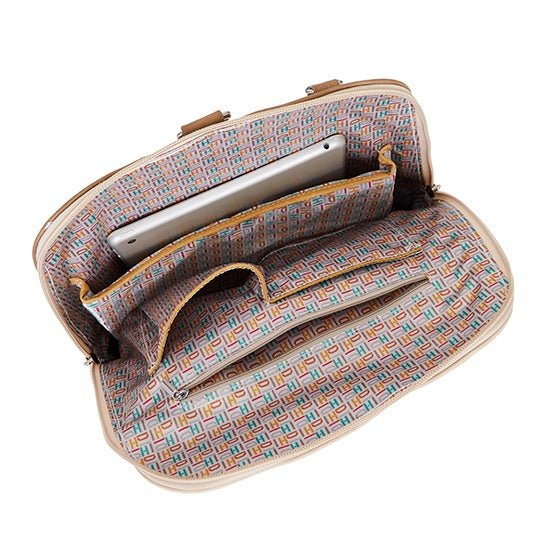 HIDIHI Rugtas/schoudertas Zzzerenade Beige/Cognac/Zacht roze ZZ01