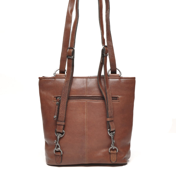 Berba leren convertible rugzak lucca 335-967-12 chocolate