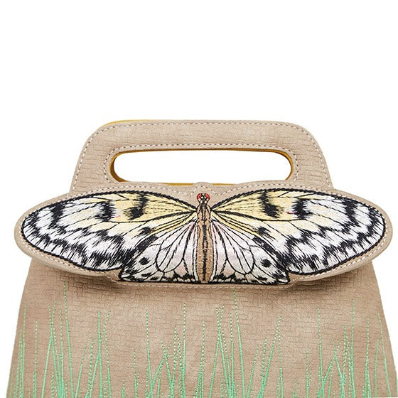 HIDIHI Rugtas/schoudertas Madame Butterfly Beige MBU04