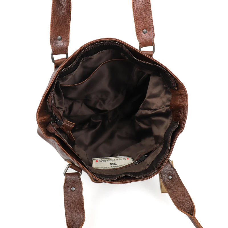 Beardesign Hand/schoudertas SL 2405 Tygo Bruin/stripe