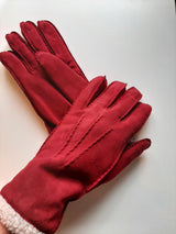 Glove Story Dames Handschoen Suede Rood Maat L