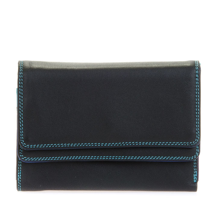 MYWALIT DOUBLE FLAP PURSE-WALLET BLACK-PACE 250-4