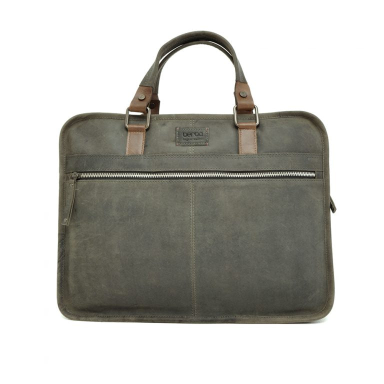Berba Barbarossa Leren Laptoptas 826-129-23 Military