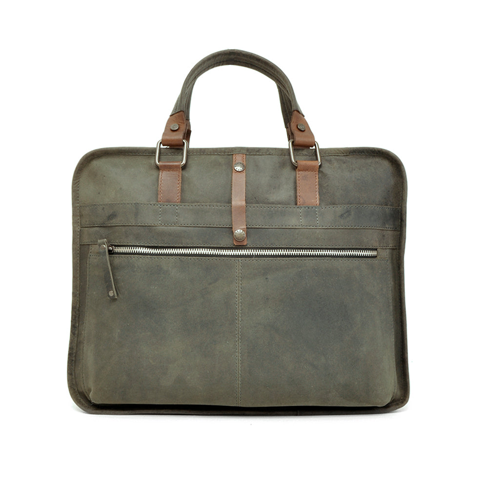 Berba Barbarossa Leren Laptoptas 826-129-23 Military