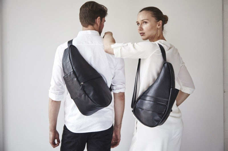 Healthy Back Bag - Leer Zwart Medium