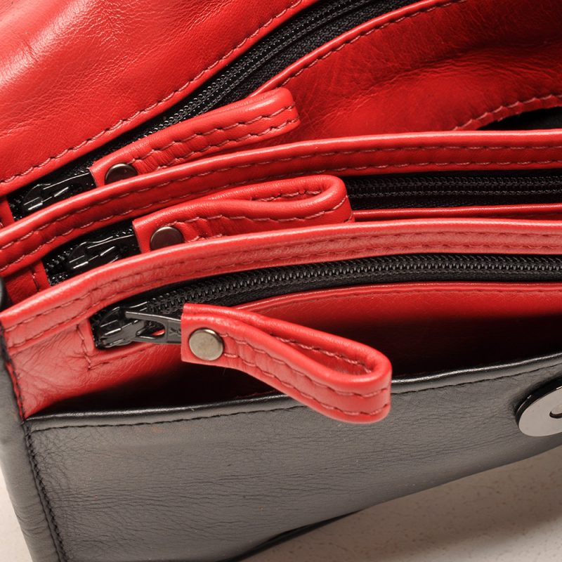 Berba Soft Kleine Overslagtas 005-562-Zwart-Rood