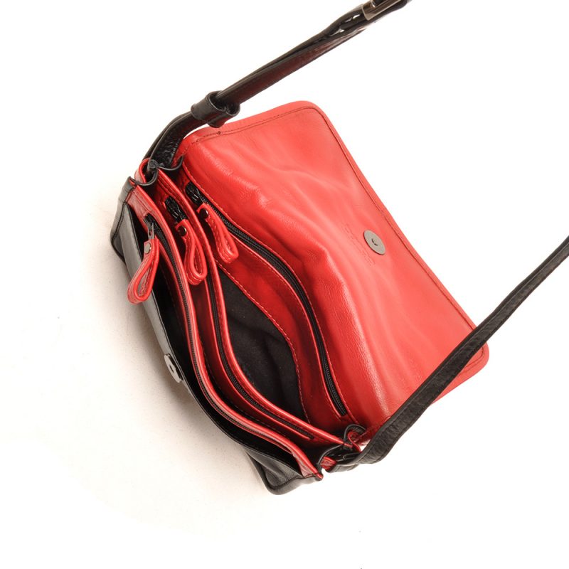 Berba Soft Kleine Overslagtas 005-562-Zwart-Rood